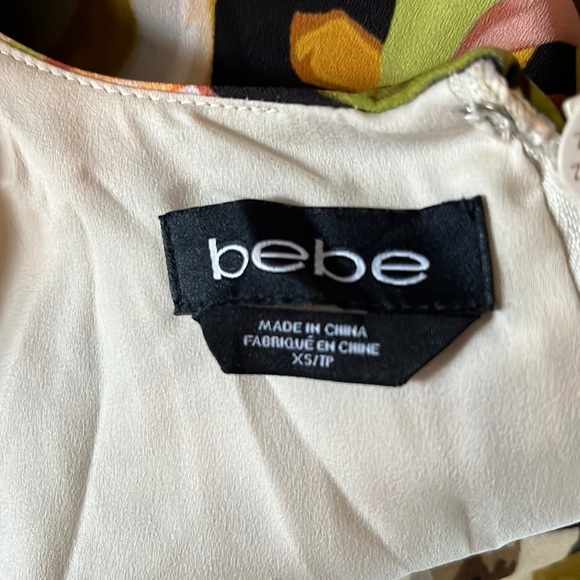 Bebe Wrap top mini Dress V-neck Multicolor Fully lined Size XS - Picture 2 of 12